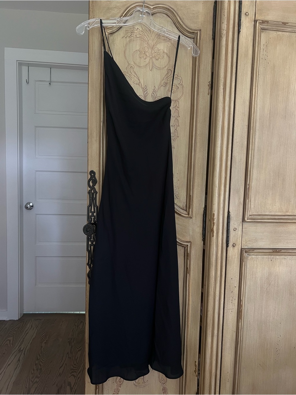 OAK + FORT Black Slip One Should Midi Dress